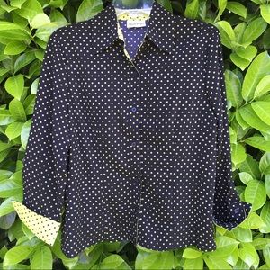 Apparenza Stretch Black / Chartreuse Dots Blouse S